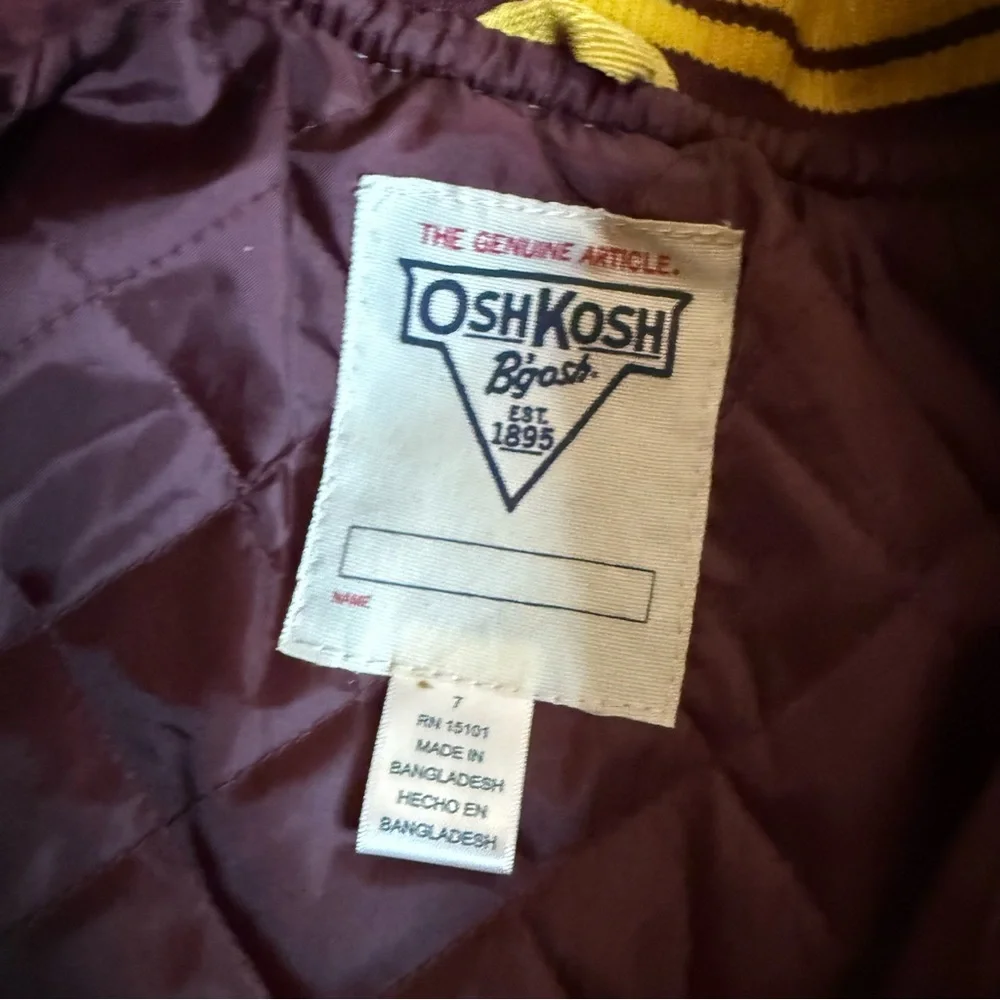 OshKosh B’gosh Y2K Gray & Maroon Varsity Jacket